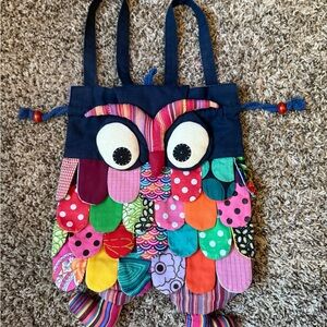 Adorable Handmade Multicolor Owl Backpack